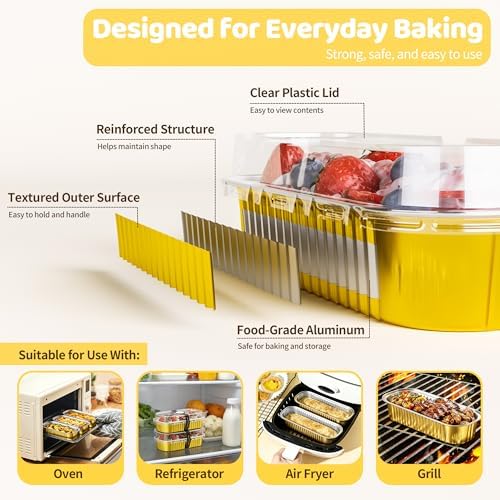 100 Pack Mini Loaf Pans with Lids and Spoons, 6.8oz Mini Cake Pans for Baking, Disposable Rectangle Aluminum Foil Small Loaf Baking Pans Cake Tins, Individual Small Cake Containers with Sticker, Gold