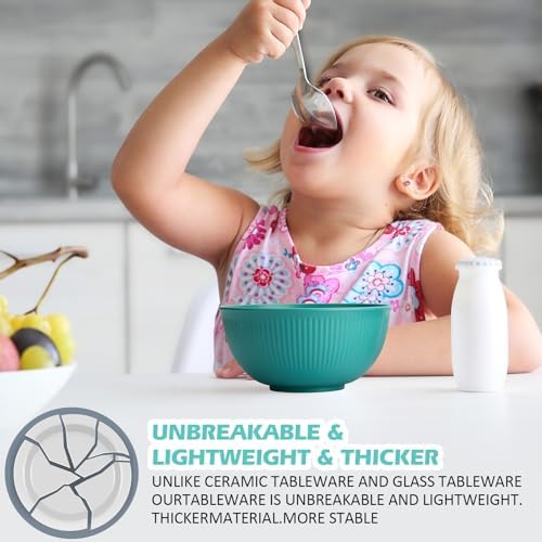 Unbreakable Cereal Bowls 24 oz, Set of 6