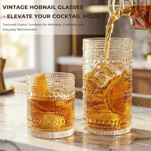 CycleMore Set of 12 Drinking Glasses, Clear 12 oz & 10 oz Cocktail Cups