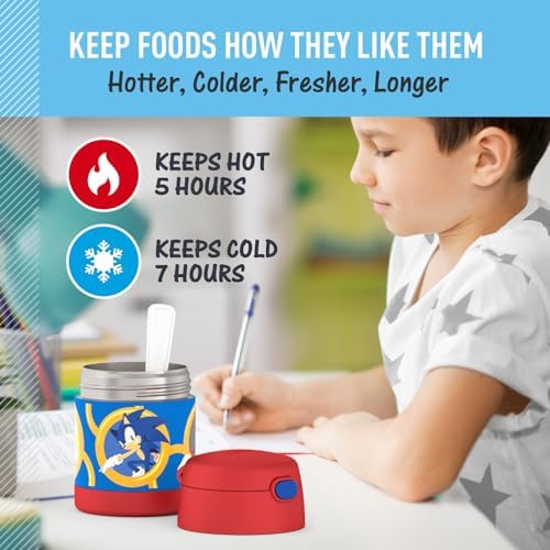 THERMOS FUNTAINER Kids Food Jar with Spoon, 10oz, Sonic the Hedgehog