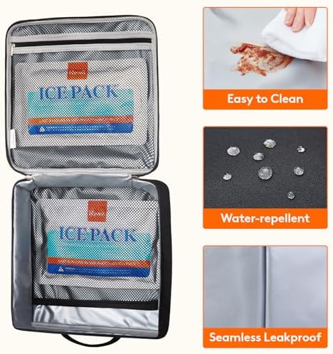 Lifewit Freezable Lunch Box, Insulated Reusable Lunch Bag with 2 Ice Packs
