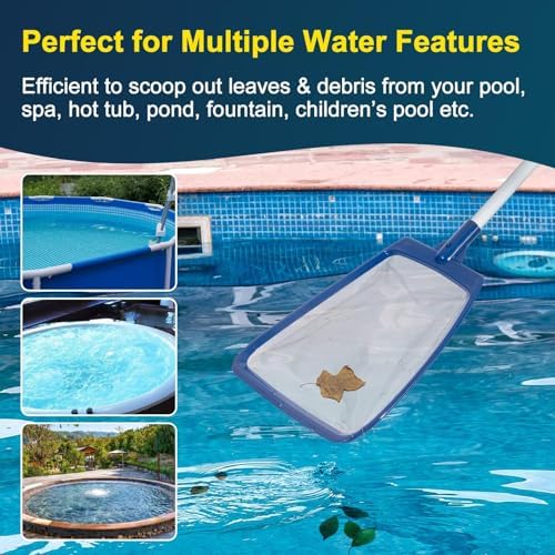 POOLAZA Hot Tub Pool Skimmer Net with 35" Aluminum Handle, Ultra Fine Mesh