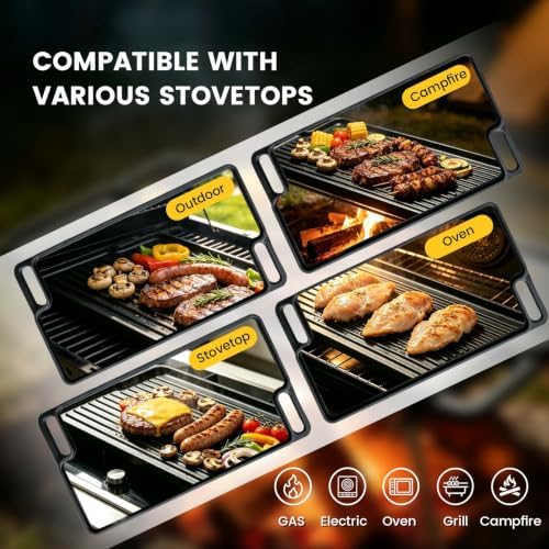Reversible Cast Iron Griddle Pan 16 Inch