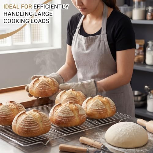Lounsweer Cooling Racks, 24L x 16W x 1H Stainless Steel Wire Rack for Baking Sheet, Large Cookie Cooling Rack, Oven Safe Cooking Racks for Sheet Pan, Dishwasher Safe, Full Size