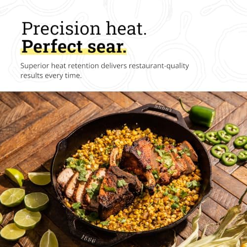 Lodge Pre-Seasoned Cast Iron Dual Handle Pan, PFAS-Free, 12 Inches