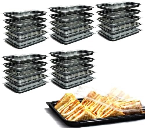 25 Pack Catering Trays with Lid – 15" Serving Trays with Lids - Reusable Serving Platter With Lid for Catering, Buffet, Picnics & Events – Party Trays With Lids (15.35 × 11.42 × 2.95 inch)