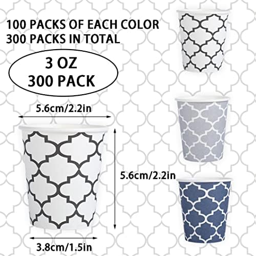 Clawsoff 300 Pack 3 oz Paper Cups Small Disposable Mouthwash Bathroom Cups