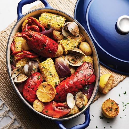 Tramontina Bestow Enameled Cast Iron 7-Qt Oval Dutch Oven Pot with Lid