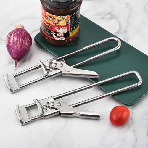 2-Pack Adjustable Multifunctional Stainless Steel Can Opener,Jar Opener for Weak Hands,Jar Lid Opener (2)