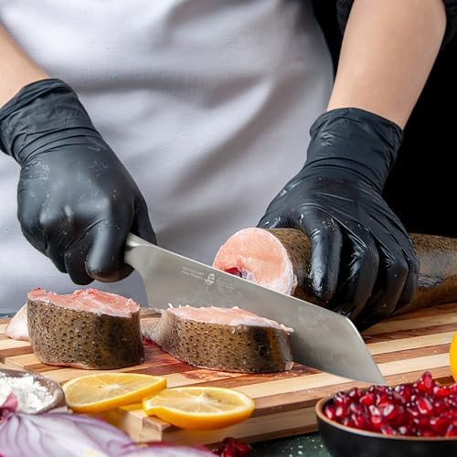 TUO Kiritsuke Chef Knife, 8.5 inch Asian Kitchen Knife for Cutting Fish & Meat, High Carbon German Steel Japanese Blade-Type with Ergonomic Handle