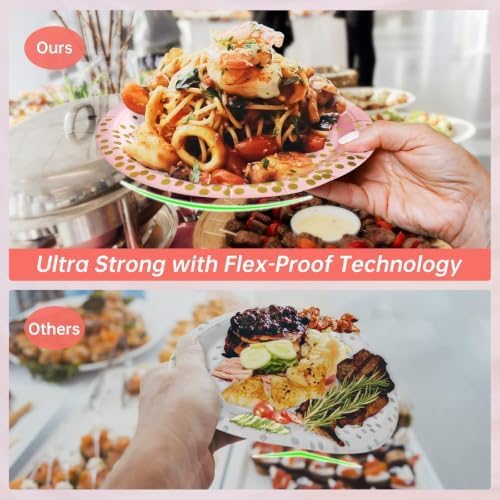 Pink and Gold Paper Plates and Napkins Party Supplies Serves 35 Guests