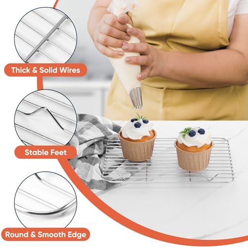 Homikit 4 PCS Baking Rack for Oven Cooking, 8.7” * 6.3” Small Cooling Racks