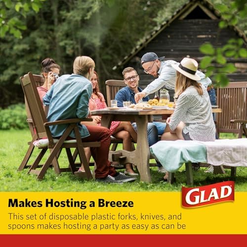 Glad Clear Disposable Plastic Cutlery Set, 120 Count Value Size, 6-Pack