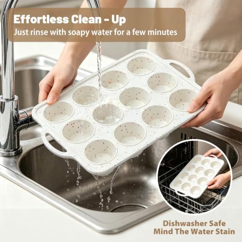 Silicone Mini Muffin Pan Set: 12 & 24 Small Cupcake Baking Pan with Frame