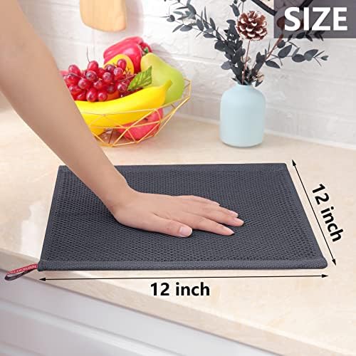 Homaxy 100% Cotton Waffle Weave Kitchen Dish Cloths 8-Pack, Multicolor