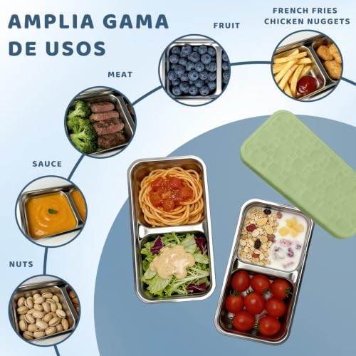 15 oz Snack Containers for Kids, Stainless Steel Lunch Box 3 Pack