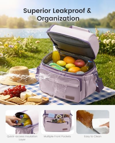 LOVEVOOK Lunch Bag for Men Women, Insulated Lunch Box, Large Cooler Lunbox