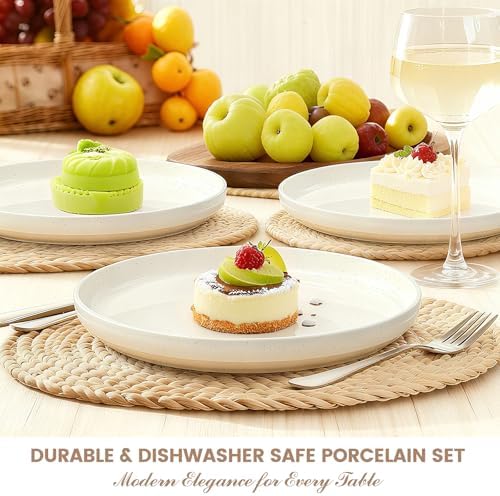Umite Chef 24-Piece Stoneware Dinnerware Set for 8, Plates and Bowls Set