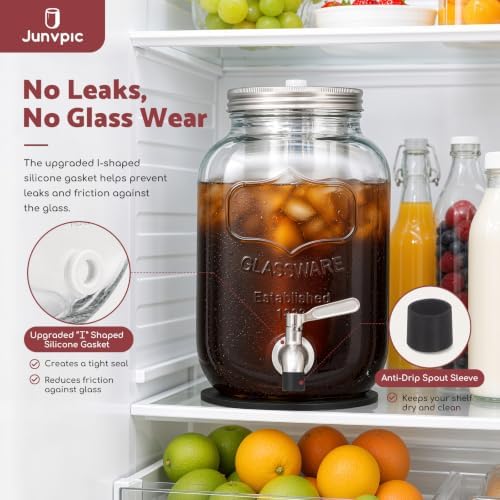 JunVpic Cold Brew Coffee Maker, 128 oz/1 Gallon Glass Pitcher
