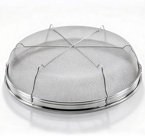 Fine Mesh Strainer for Kitchen, Stainless Steel Colander Bowl for Pasta, Rice, Fruit, Metal Net Baskets with Resting Base - Strain, Drain, Rinse (Diameter 9.84 inch)