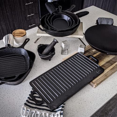 14 inch Cast Iron Wok with Flat Base and Handles