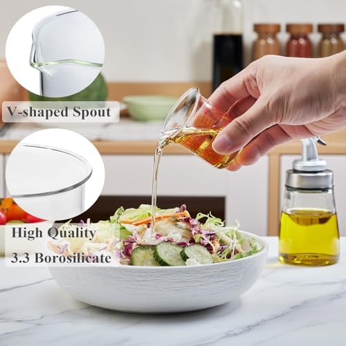 Ackers BORO3.3 2 oz Glass Measuring Cups with V-Shaped Spout, 2 Pack