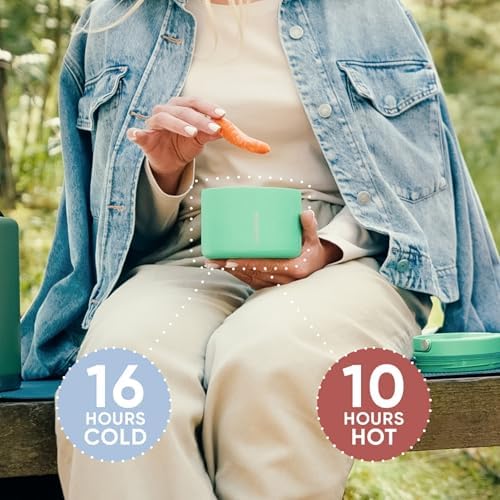 Hydrapeak 18oz Stainless Steel Vacuum Insulated Food Jar for Hot Food and Cold Food, Wide Mouth Leak-Proof Soup Jar for Adults, 10 Hours Hot and 16 Hours Cold (Black)