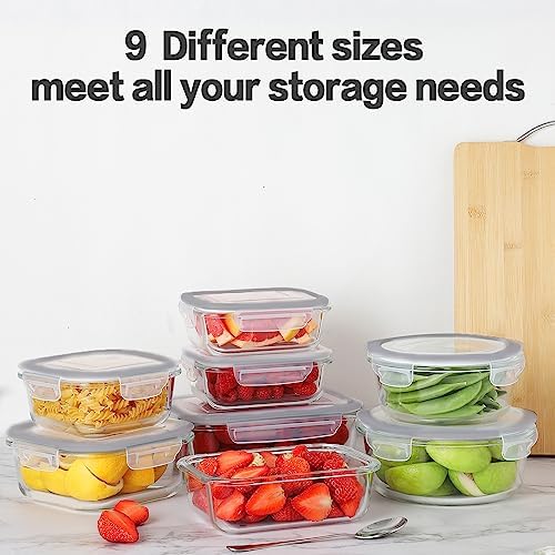 24pc Glass Food Storage Containers with Lids，Glass Meal Prep Containers