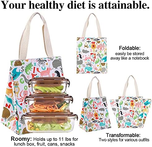 iknoe 9L Insulated Lunch Bag for Men & Women, Leak-Resistant Zoo