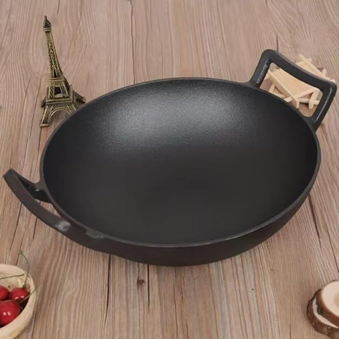 Cast Iron Wok with Lid (Wok with Lid 12 inch)