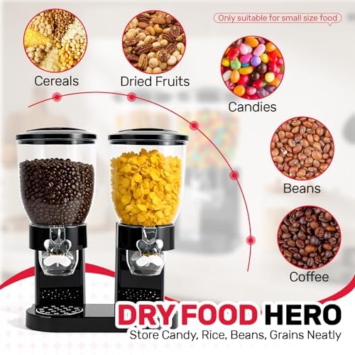 Dual-Control Cereal Dispenser Countertop, 2 Pack 2L for Pantry