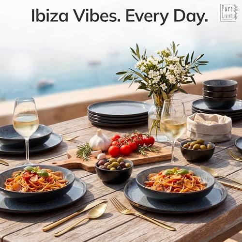 Large Serving Platters Set of 3, 15" Oval Stoneware Serving Plates for Food