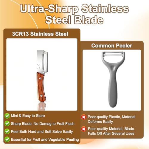 Premium Vegetable Peeler with Wooden Handle and Bottle Opener(2 PSC)