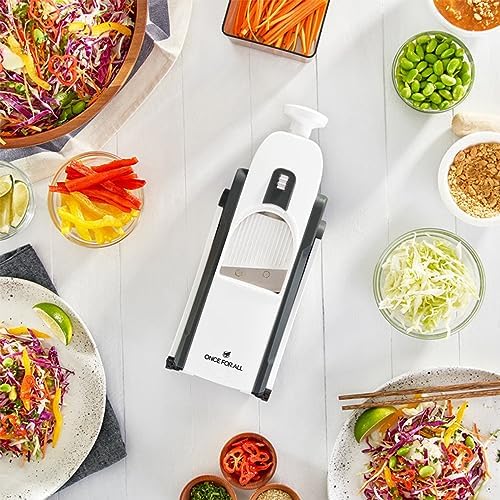 ONCE FOR ALL Upgrade Safe Mandoline Slicer Plus, Adjustable Vegetable Slicer DarkGray