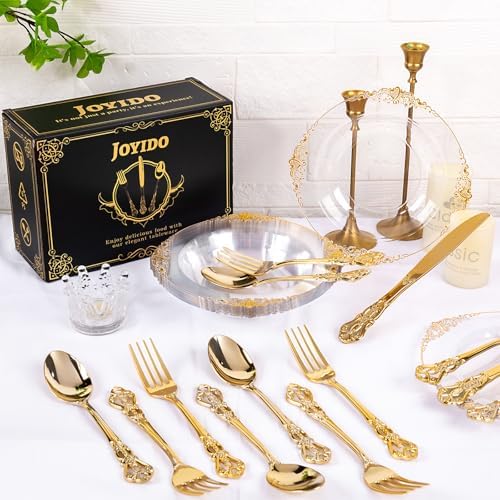 300PCS Gold Plastic Silverware Bulk for Parties & Weddings