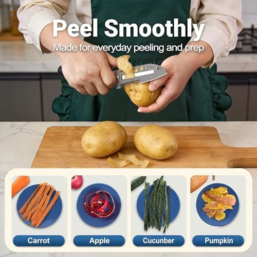 All-Stainless Steel Multifunctional Vegetable Peeler for Kitchen