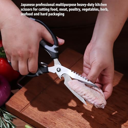 BoFuYuan Detachable Heavy Duty Kitchen Scissors for Food 9-Inch Green