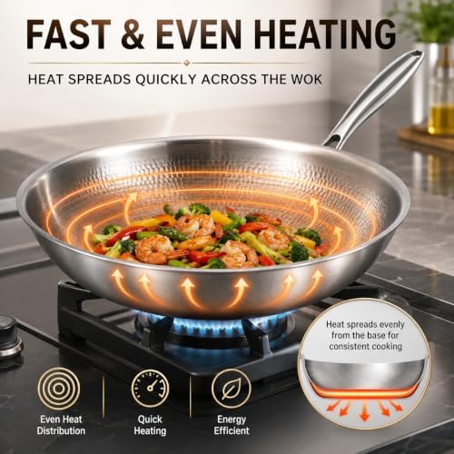 Toutrop Titanium Hammered Pan Pro with Lid, Durable Scratch-Resistant Titanium Frying Pans for Cooking Non Stick, Even Heating for Cooking, Nutritious Pan for Cooking