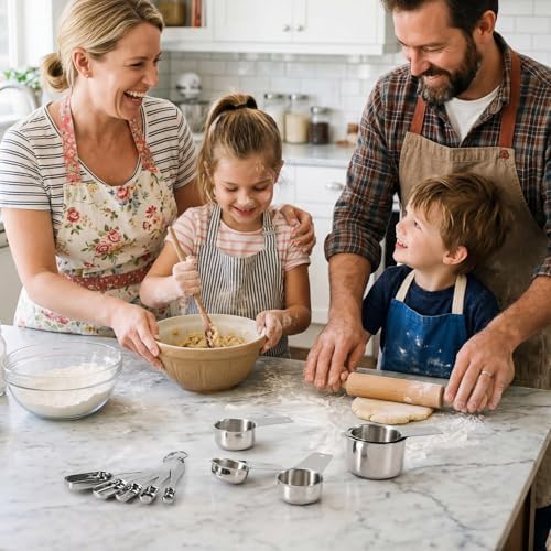 FANGSUN Stainless Steel Measuring Cups and Spoons Set of 10