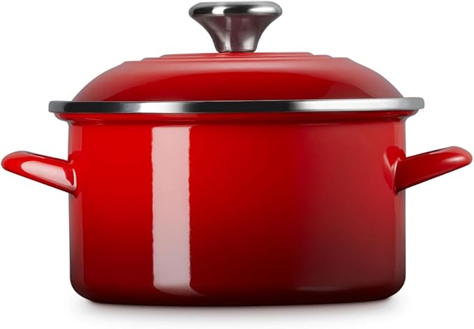 Le Creuset Enamel on Steel Traditional Petite Stockpot, 3.8qt., Cerise