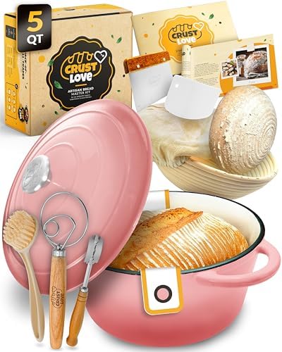 CRUSTLOVE 5 QT Cast Iron Bread Oven with Lid for Sourdough Bread Baking Set