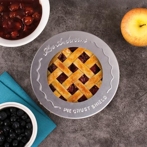 Mrs. Anderson's Baking Individual Pie Crust Protector Shields, Set Of 4, For Mini Pies And Pot Pies, Fits Up To 5-Inch Pie Plates, Prevents Over-Browning And Spills