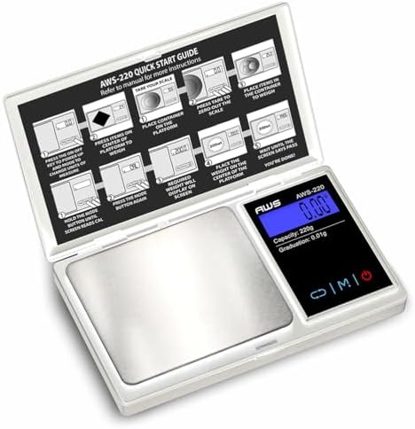 Series Digital Pocket Weight Scale 600g x 0.1g |Digital Gram Scale Small Scale Mini Food Scale Jewelry Scale Ounces/Grains Scale, Easy to Carry - AMERICAN WEIGH SCALES (Silver, 220g x 0.01g)