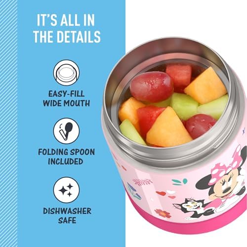 THERMOS FUNTAINER Kids Food Jar with Spoon, 10oz, Preschool Minnie