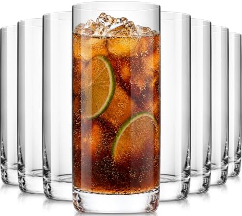 Drinking Water Glass Cups Set,Crystal Highball Glasses cups set of 8,13oz