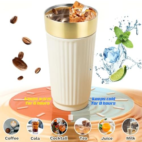 Vacuum Insulated Stainless Steel Travel Coffee Mug,Leak Proof Cup with Lid