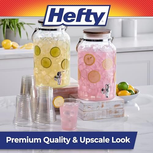 Hefty Party Perfect Clear Plastic Cups, 18oz, 140ct