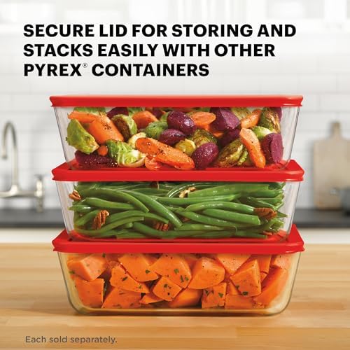 Pyrex Simply Store 11 Cup Glass Food Storage Container, BPA-Free Lid