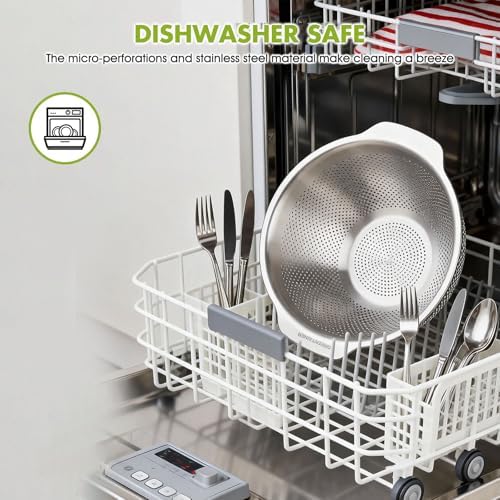 Greentainer Stainless Steel Colander with Handle (3.5QT)