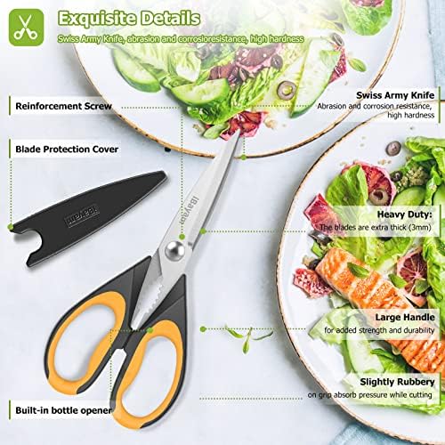 Kitchen Scissors, iBayam 2-Pack 8.7" Kitchen Shears Heavy Duty All Purpose